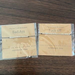 Morse Code Bad Ass Bracelet & Fuck Off Bracelet
